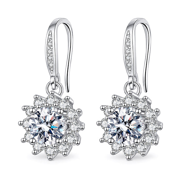 ES-20121 | D-Color 2CT Earrings | White Gold Plated
