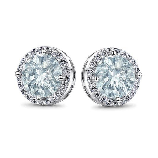 ES-20022 | Fancy Color 2CT Stud Earrings | White Gold Plated