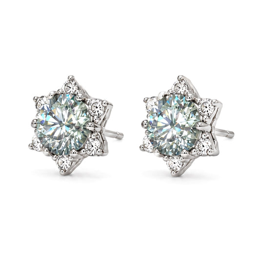 ES-20042 | Fancy Color 2CT Stud Earrings | White Gold Plated