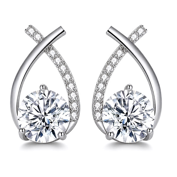 ES-20131 | D-Color 2CT Earrings | White Gold Plated