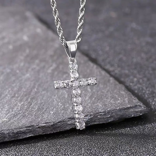 6CT Moissanite Cross Pendant – A Symbol of Faith & Strength