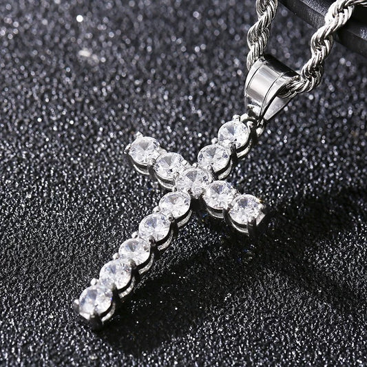 6CT Moissanite Cross Pendant – A Symbol of Faith & Strength