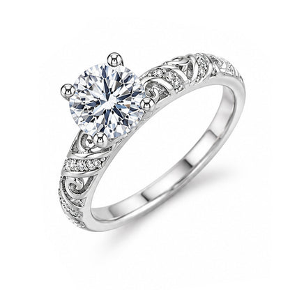 RS-10081 | D-Color 2CT Ring | White Gold Plated