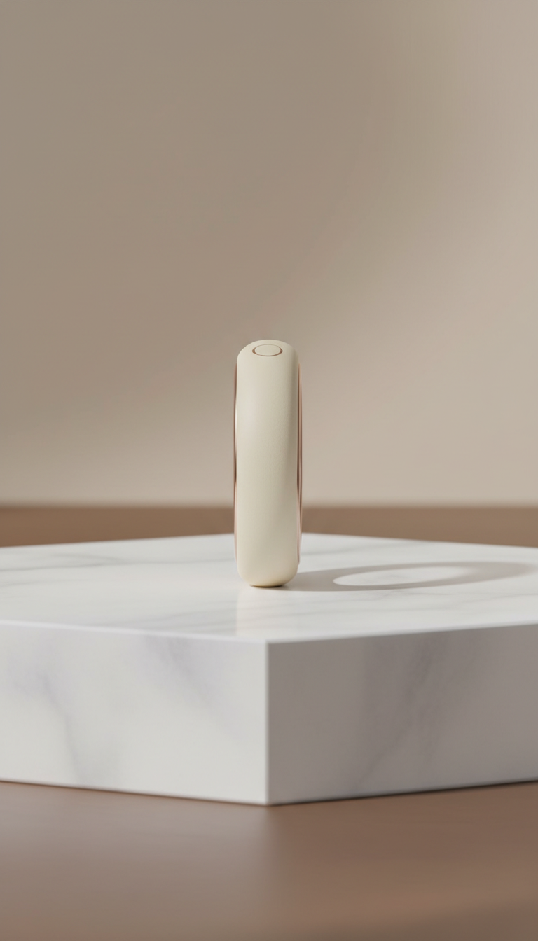 Pearl cream ceramic smart ring