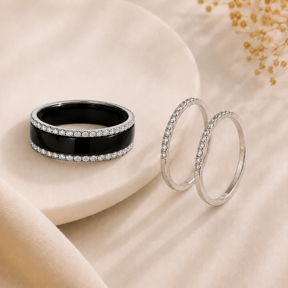 Pavé Smart Ring Enhancer Bands — Set of 2