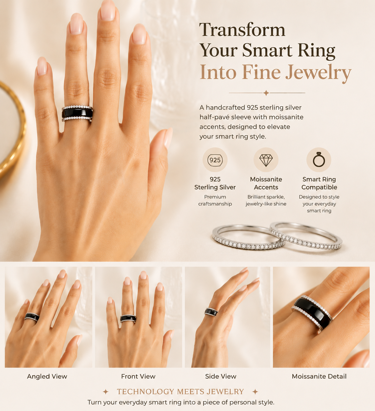 Pavé Smart Ring Enhancer Bands — Set of 2
