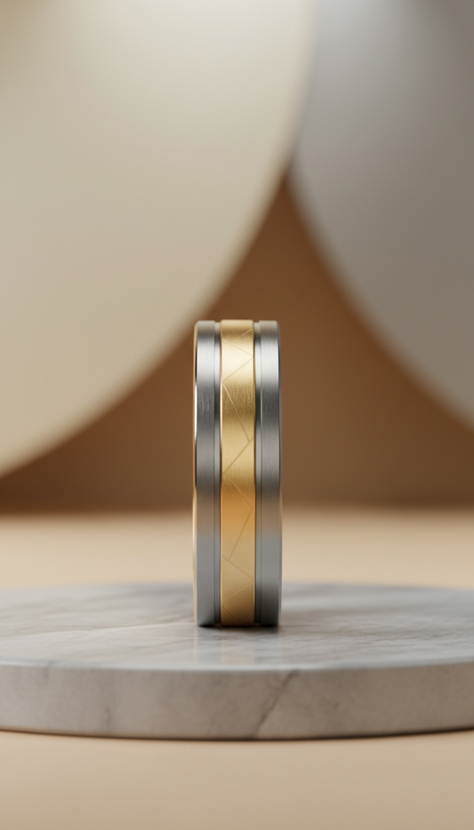 18K gold titanium smart ring