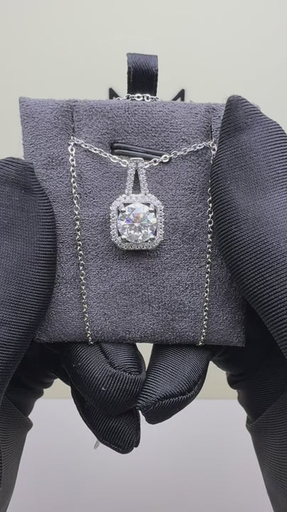 NS-30101 | D-Color 2CT Pendant Necklace | White Gold Plated