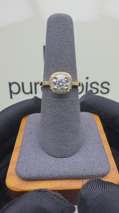 RS-10044 | D-Color 1CT Ring | 18K Gold Plated