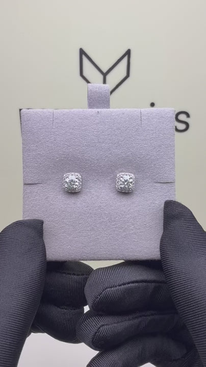 ES-20051 | D-Color 1CT Stud Earrings | White Gold Plated