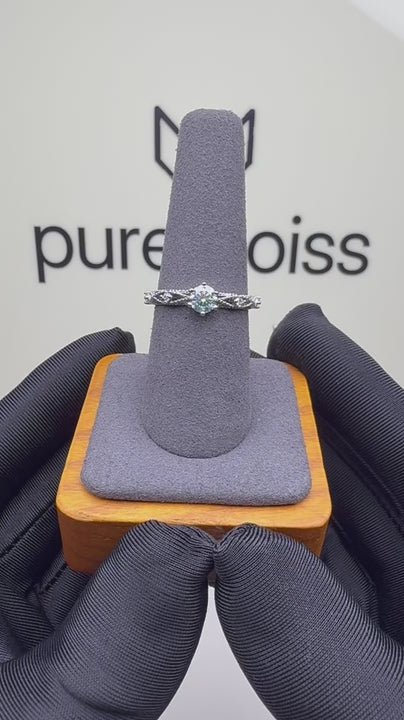 RS-10442 | Fancy Color 0.5CT Ring | White Gold Plated