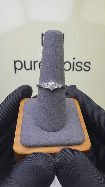 RS-10471 | D-Color 0.5CT Ring | White Gold Plated