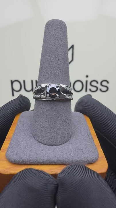 RS-10273 | Men's Fancy Color 1CT Ring | White Gold Plated