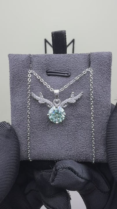 NS-30062 | Fancy Color 2CT Pendant Necklace | White Gold Plated