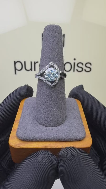 RS-10582 | Fancy Color 2CT Ring | White Gold Plated