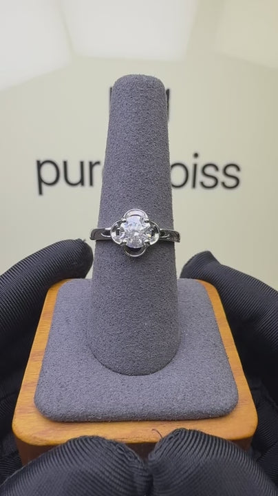 RS-10561 | D-Color 1CT Ring | White Gold Plated