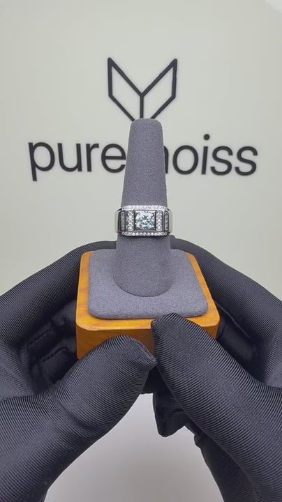 RS-10322 | Men's Fancy Color 1CT Ring | White Gold Plated