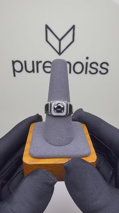 RS-10313 | Men's Fancy Color 1CT Ring | White Gold Plated