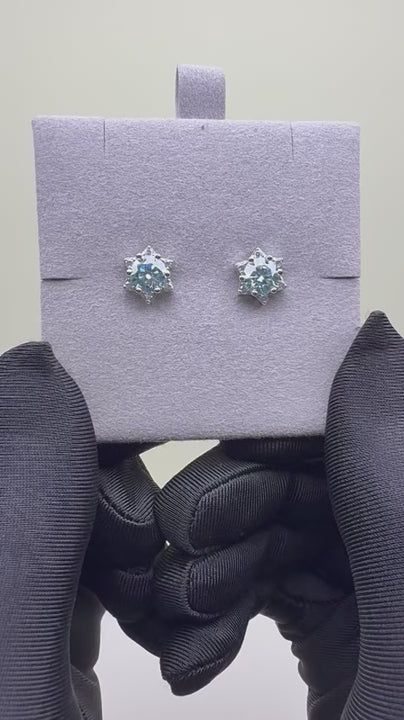 ES-20042 | Fancy Color 2CT Stud Earrings | White Gold Plated
