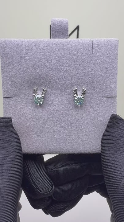 ES-20092 | Fancy Color 1CT Stud Earrings | White Gold Plated