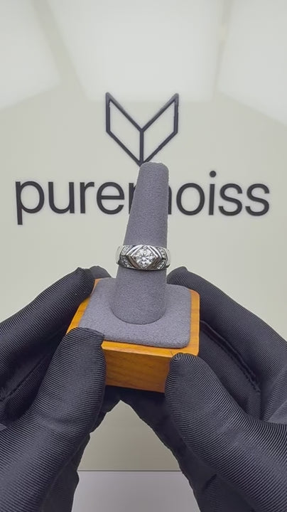 RS-10301 | Men's D-Color 1CT Ring | White Gold Plated