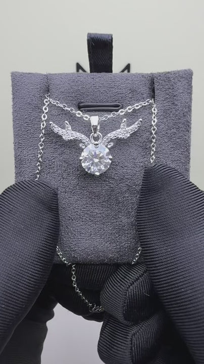 NS-30061 | D-Color 2CT Pendant Necklace | White Gold Plated