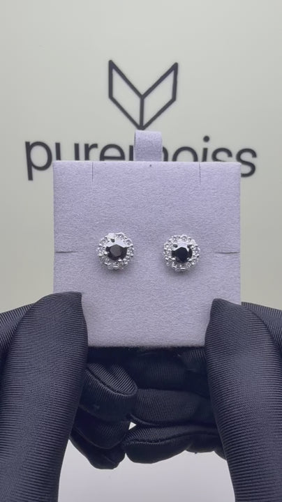 ES-20013 | Fancy Color 2CT Stud Earrings | White Gold Plated