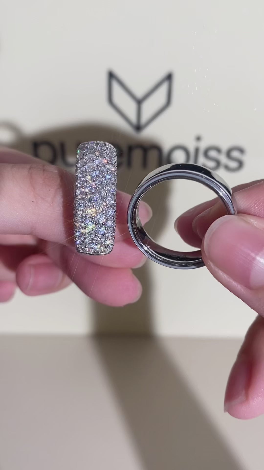 Video showing a Gold Smart Ring Jewelry Cover being handled and fitted onto a smart ring.