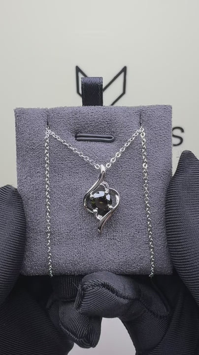 NS-30033 | Fancy Color 1CT Pendant Necklace | White Gold Plated