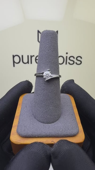 RS-10501 | D-Color 0.5CT Ring | White Gold Plated