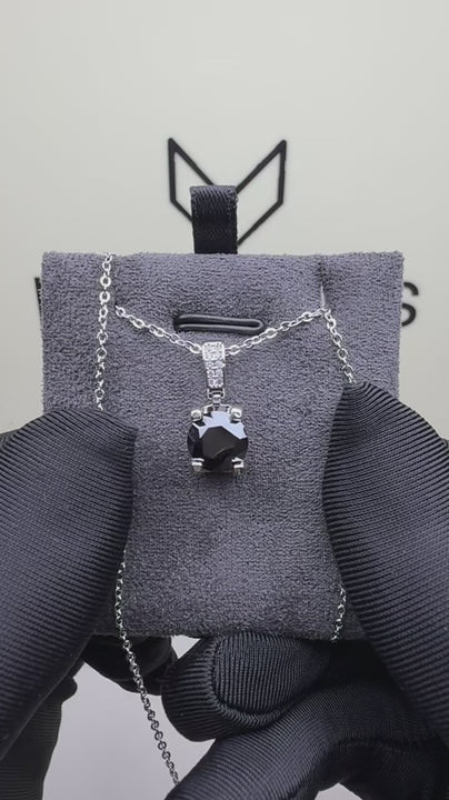 NS-30043 | Fancy Color 2CT Pendant Necklace | White Gold Plated