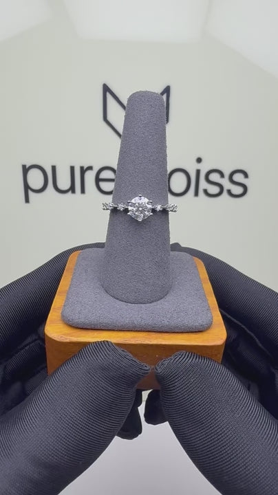 RS-10461 | D-Color 1CT Ring | White Gold Plated