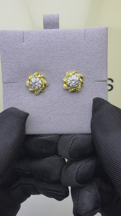 ES-20174 | D-Color 2CT Stud Earrings | 18K Gold Plated