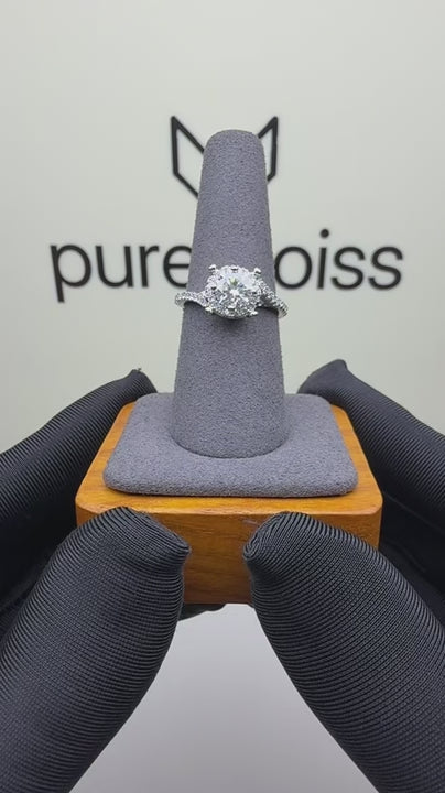 RS-10121 | D-Color 1CT Ring | White Gold Plated
