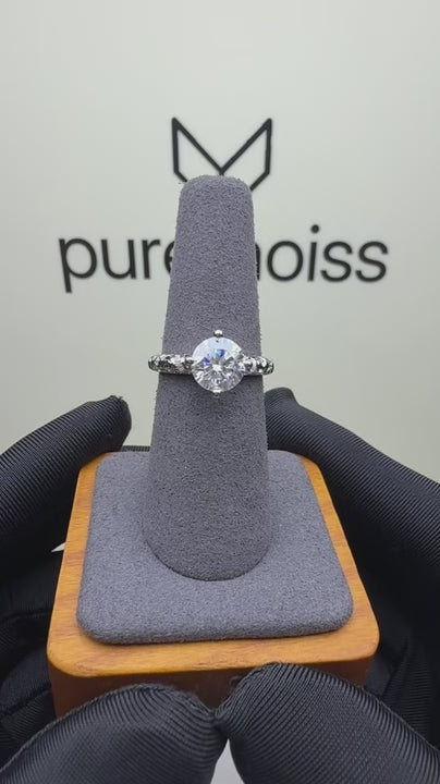 RS-10081 | D-Color 2CT Ring | White Gold Plated