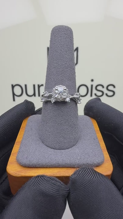 RS-10191 | D-Color 0.5CT Ring | White Gold Plated