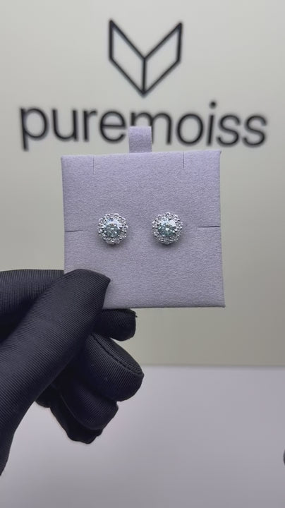 ES-20012 | Fancy Color 2CT Stud Earrings | White Gold Plated