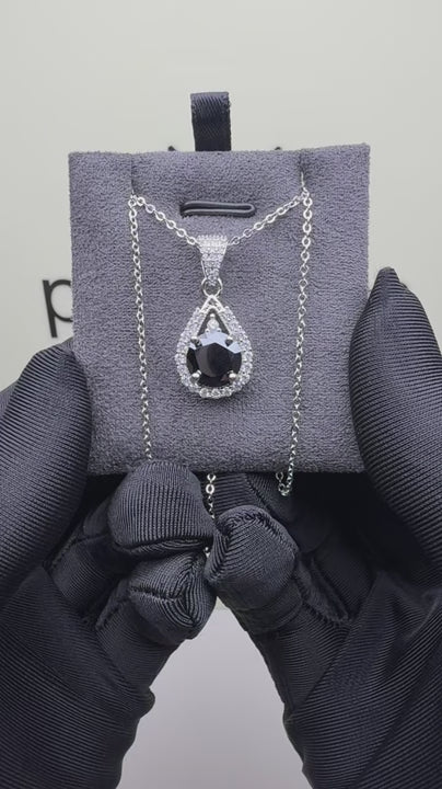 NS-30123 | Fancy Color 2CT Pendant Necklace | White Gold Plated