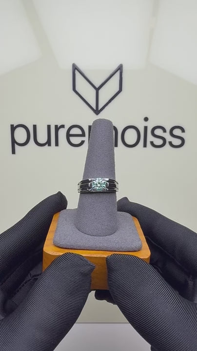 RS-10262 | Men's Fancy Color 1CT Ring | White Gold Plated