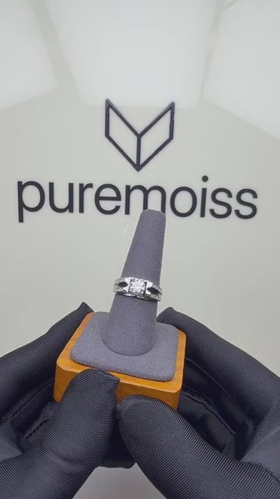 RS-10271 | Men's D-Color 1CT Ring | White Gold Plated