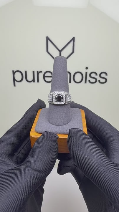 RS-10343 | Men's Fancy Color 1CT Ring | White Gold Plated