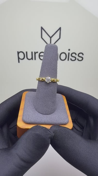 RS-10444 | D-Color 0.5CT Ring | 18K Gold Plated