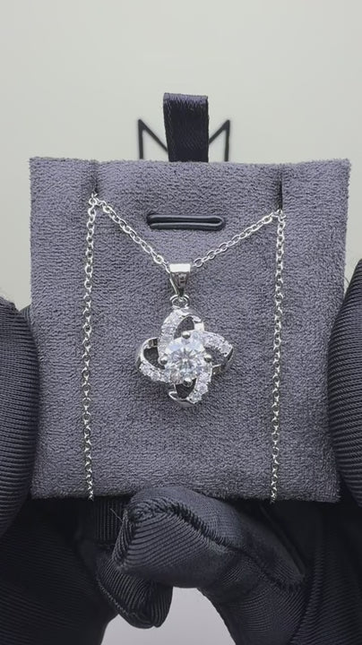 NS-30051 | D-Color 1CT Pendant Necklace | White Gold Plated