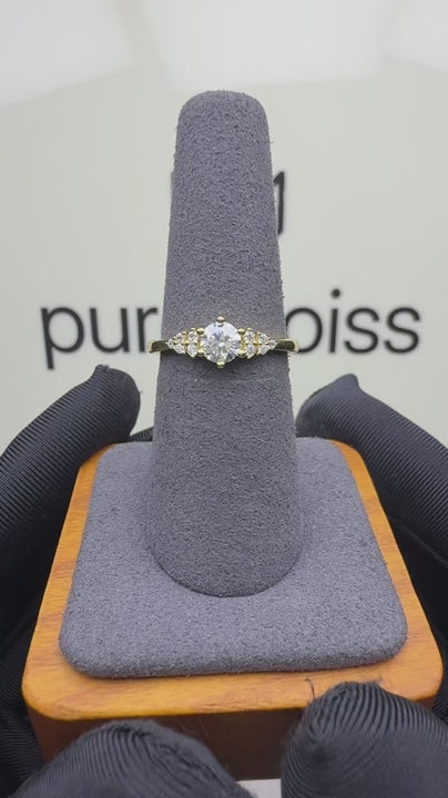 RS-10474 | D-Color 0.5CT Ring | 18K Gold Plated