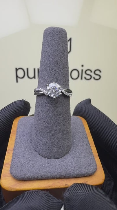 RS-10551 | D-Color 1CT Ring | White Gold Plated