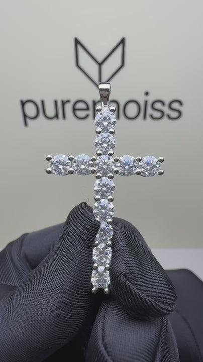 6CT Moissanite Cross Pendant | Power of Faith | Upgraded Version
