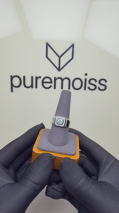 RS-10312 | Men's Fancy Color 1CT Ring | White Gold Plated