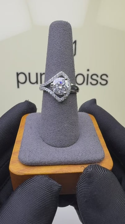 RS-10581 | D-Color 2CT Ring | White Gold Plated