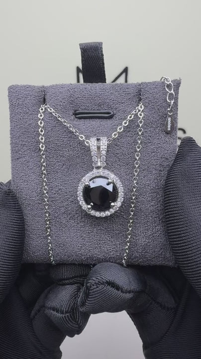 NS-30083 | Fancy Color 3CT Pendant Necklace | White Gold Plated