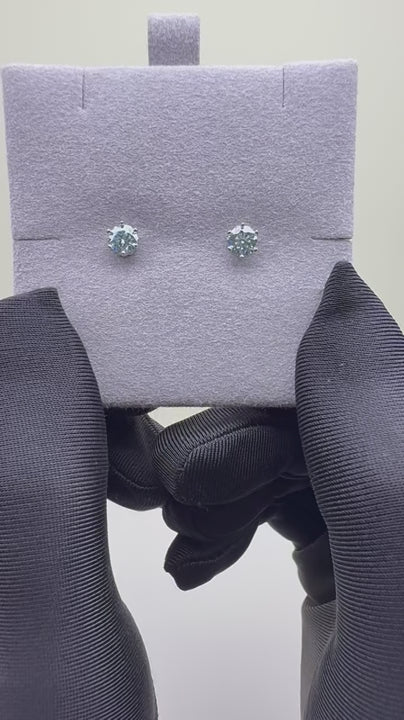 ES-20082 | Fancy Color 1CT Stud Earrings | White Gold Plated